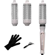 Traveling 60 Mins Auto Off Thermal Brush 3 in 1 Set Ionic Heated Round Curling Create Volume & Sm...