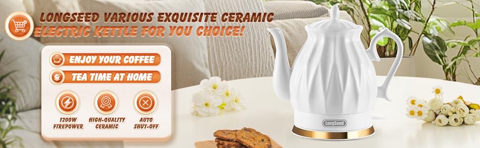 Longseed Ceramic electric kettle B0FWK1K7GT