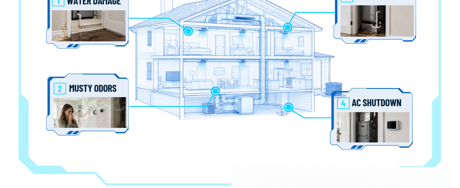 Air conditioner drain line cleaner helps prevent clogs, overflow and costly water damage