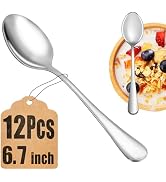 12 Piece Teaspoons Set,Food Grade 18/10 Stainless Steel Tea Spoons,Durable Small Spoons,Metal Des...