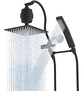 Hibbent All Metal 10'' Filtered Rainfall Shower Head Combo, High Pressure Handheld Shower Wand, 1...