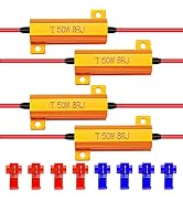 KATUR 4pcs 50W 8ohm LED Load Resistors for LED Turn Signal Lights or LED License Plate Lights or ...