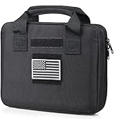 LIVANS Tactical Pistol Handgun Case Bag, Gun Case Soft Gun Carrying Storage Bag Square Pistol Sho...