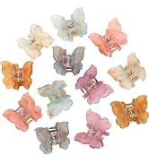 Sequins Butterfly Hair Clips - 12PCS Small Clamps for Thin Hair Styling Accessories, Classic Claw...
