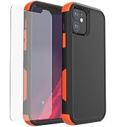 X-belmox Heavy Duty Case for iPhone 12/12 Pro, 3-Layers Military Drop Protection Phone Case [Temp...
