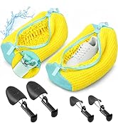 2 Pcs Shoe Washing Machine Bags with 4 Adjustable Shoe Trees, XXL Laundry Bags for Washer and Dry...