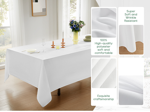 white rectangle tablecloths