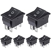VEXUNGA KCD4 Rocker Switch 6 Pin 3 Position DPST On Off On Black Mini Boat Rocker Switch 20A 125V...