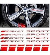Kewucn Car Decal Stickers, 14 PCS Reflective Sport Logo, Auto Wheel Rim Decor, Polyethylene Terep...