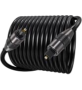 FEMORO Optical Audio Cable 20 Ft Long, Fiber Toslink S/PDIF Optic Cord Replacement for Soundbar D...