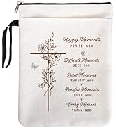 Christian Book Sleeve for Book Lovers Reader Godmother Women Men Lady Girls with Zipper & Front P...