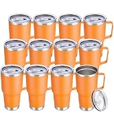 Cool Yoleb 30 oz Tumbler with Handle and Lid, Stainless Steel Tumblers Bulk Double Wall Vacuum In...
