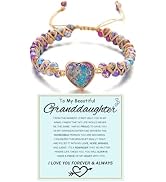ZenVib For Granddaughter - For You Are Always In Mine Beads Bracelet, Double Layer Natural Stone ...