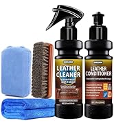 SHIELDOM Leather Cleaner and Conditioner Leather Care Detailing Kit to Clean, Soften, Protect & R...