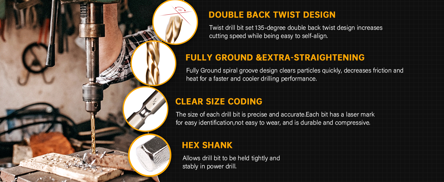 Hex Shank Drill Bit Set