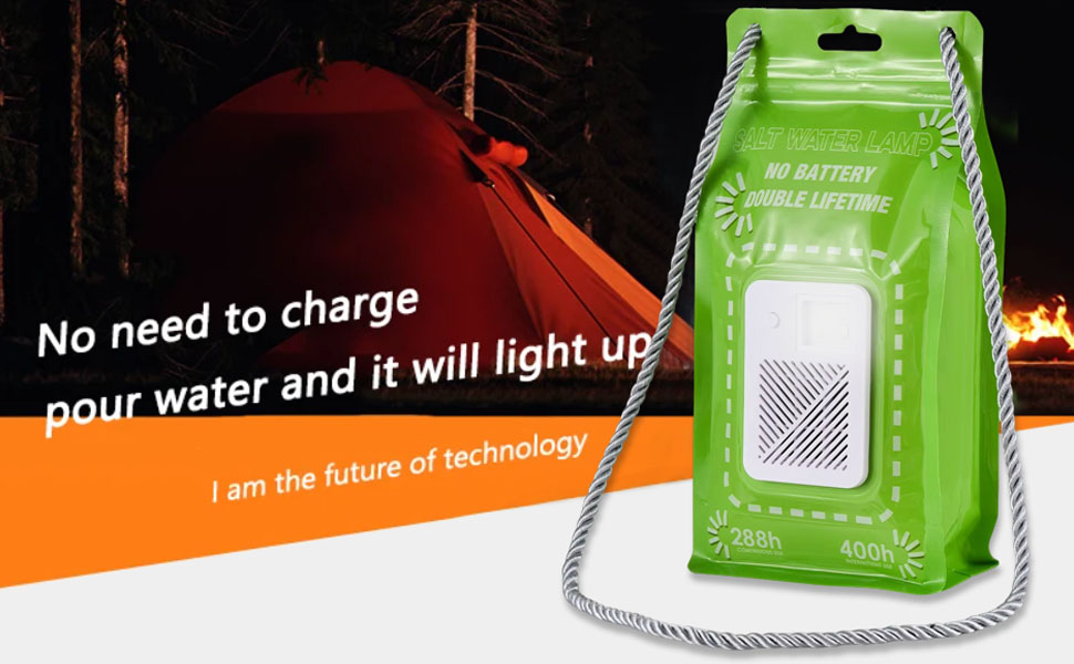 The salt water lamp is small and lightweight