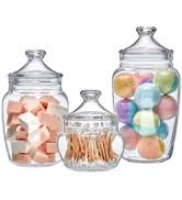Amazing Abby - Embrace - Acrylic Bathroom Canisters (3-Piece Set), Plastic Apothecary Jars for Va...