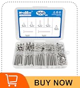 200Pcs (100Pair) M5 x 6/10/15/25/35/45 Silver Phillips Chicago Screws,Binding Screw Posts,Scrapbo...