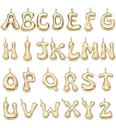 WADORN 26Pcs 18K Gold Plated A-Z Alphabet Letters Charms for Jewelry Making, Metal Pendant Letter...