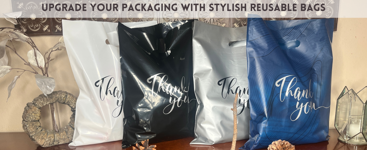Shopping Bags for Boutique Retail Store White Bag Black Bag Silver Bag Navy Blue Bag Pink Bag Gifts