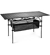 WUROMISE Sanny Outdoor Folding Portable Picnic Camping Table, Aluminum Roll-up Table with Easy Ca...