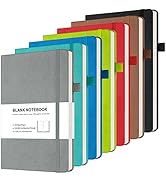 Blank Journal Notebook, 7 Pack Leather Unlined Notebook Journal for Women Men, Plain Notebooks Bu...