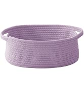 JMvicyroam Woven Basket, Small Rope Storage Bin with Handles & Ribbon Bag, Organizer for Shelves ...