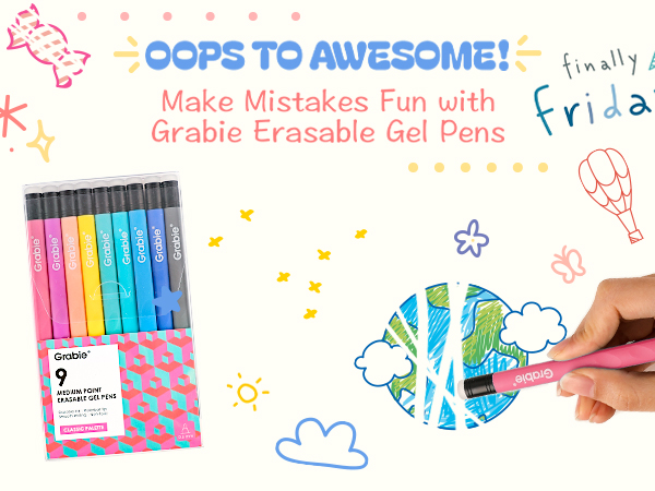 erasable pen set of 9