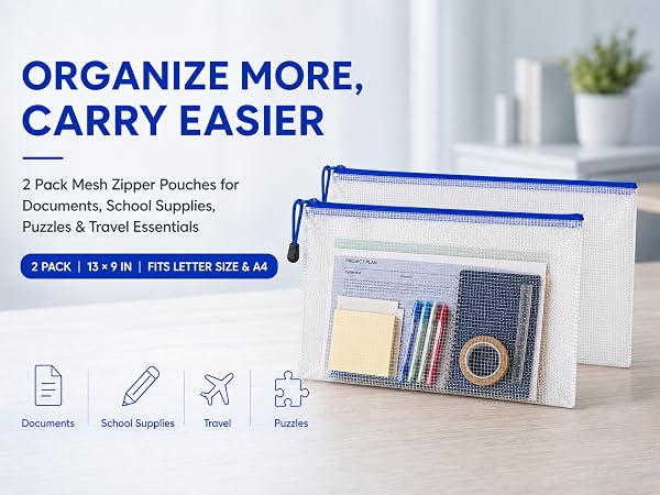 mesh zipper pouch bags