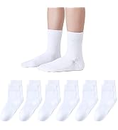 Girls Seamless Socks Kids Crew Socks Cotton Soft School Uniform Dress Socks | Combed Cotton, Brea...