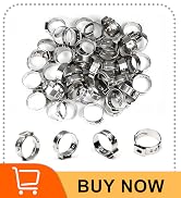 55Pcs Single Ear Hose Clamps 15mm-17.5mm (1/2") 304 Stainless Steel