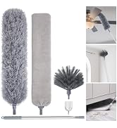 Dusters for Cleaning,Feather Duster with ExtensionPole, Cobweb Brush, Retractable Gap Dust Cleane...