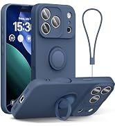 ABITKU for iPhone 17 Pro Case 6.3'', Ring Stand Silicone Slim Design (with Wrist Strap), Magnetic...