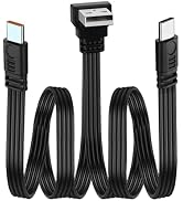 LANMINGLEL Short 90 Degree 2 in 1 USB A to Type C Fast Charge Cord, PD 66W Flat USB to Dual Type ...