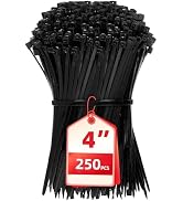 Cable Zip Ties, 250PCS Multi-Purpose Nylon Zip Ties, 4 Inch Self Locking Cable Ties,Self-Locking ...