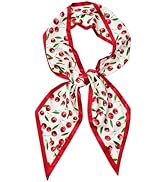 Mesovor Cherry Head Scarf Hair Neck Scarves for Women, Fashion Purse Bag Scarfs | Long Thin Satin...