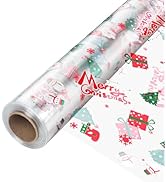 JOYIT 100' Long X 17.5” Wide Christmas Cellophane Wrap Roll - 3 Mil Thicker Cellophane Roll, Crys...