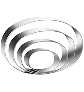 Oval Cookie Cutter Set Large - 5 Inch, 4 Inch, 3 Inch, 2 Inch - Geometric Cookie Cutters Shapes M...