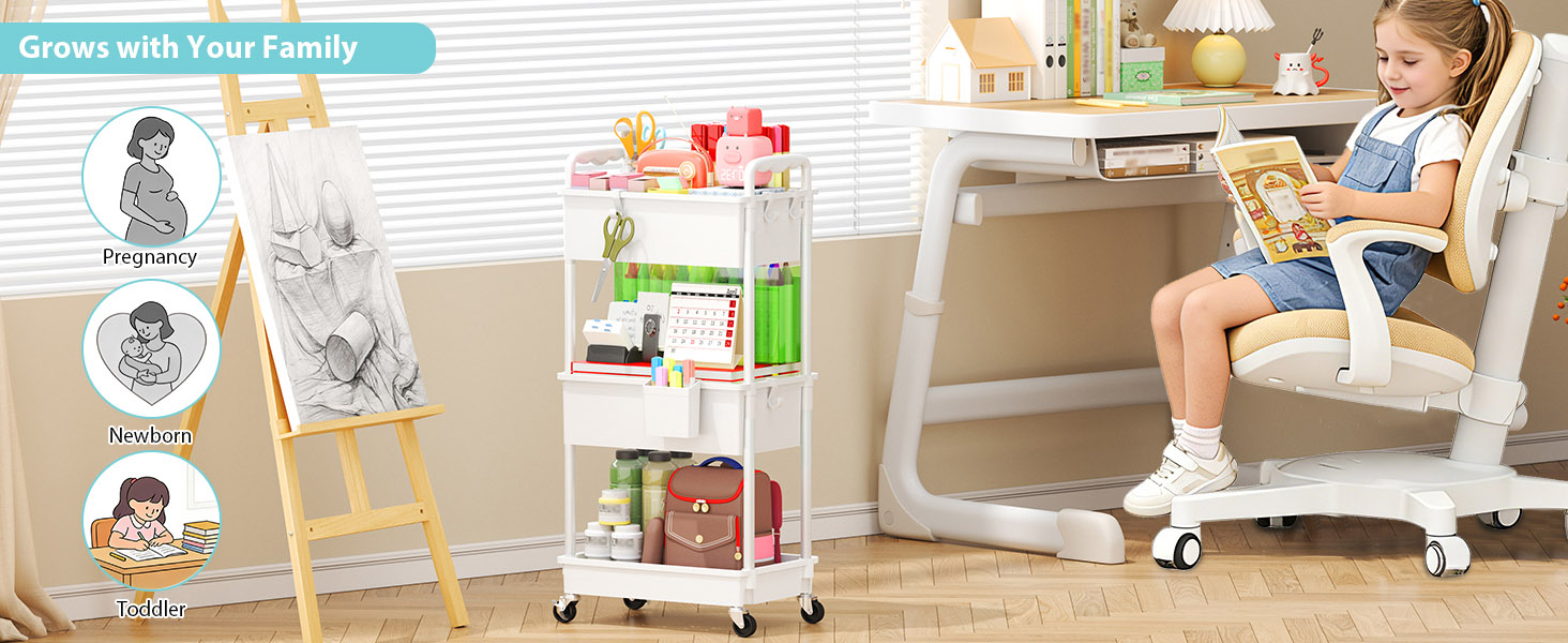 Baby Diaper Caddy Organizer Cart