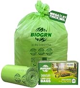 BIOGRN 30-33 Gallon Compostable Trash Bags Flat-Top 30 Bags Heavy Duty1.57 Mil, 124.92 Liter Larg...