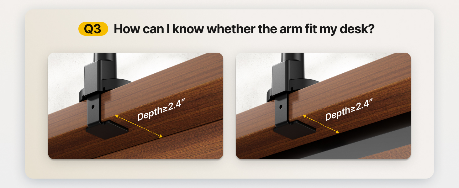 How can I know whether the arm fit my desk