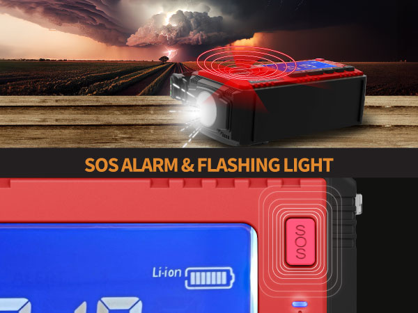 sos alarm and flashing light
