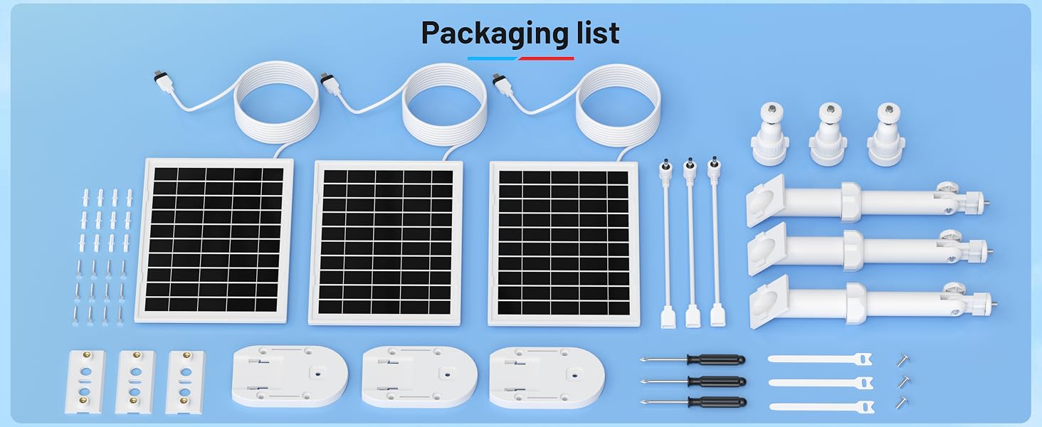 Solar Panel and 2-In-1 Wall Mount for Ring Cam