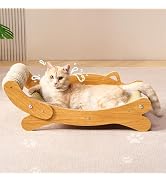 Cat Scratcher & Cats Scratch Pad with Sisal Ball – All-in-One Cats Couch Scratcher, Hammock, and ...