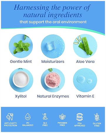 gentle mint moisturizers aloe vera xylitol natural enzymes vitamin e natural ingredients oral care