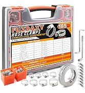185PCS 304 Stainless Steel Worm Gear Hose Clamps,1/4"-2"(6-51mm) Hose Clamp Assortment with 1-Set...