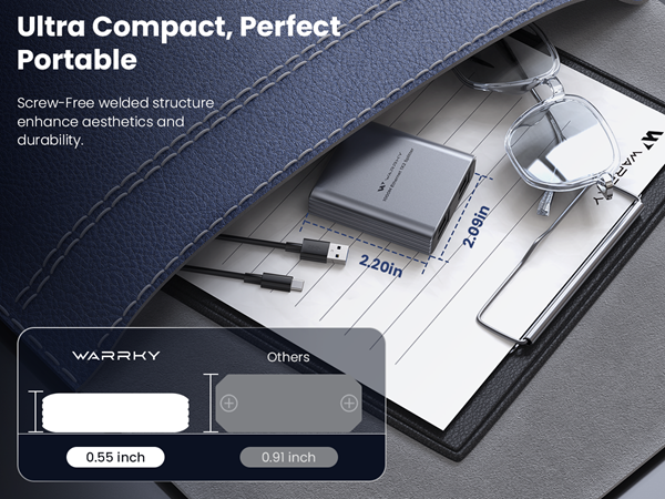 Ultra Compact, Perfect Portable: Screw-Free welded structure enhance aesthetics and durability