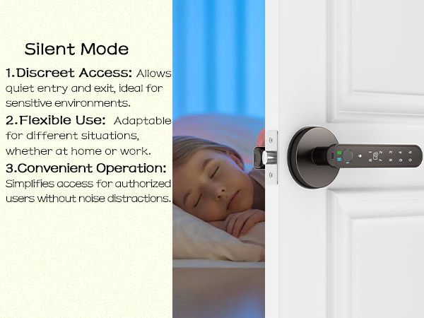 fingerprint door lock with key fob grey