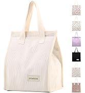 TELLUMO Corduroy Lunch Tote Bag for Women Cute Insulated Lunch Box with Large Capacity (7.5L) Reu...