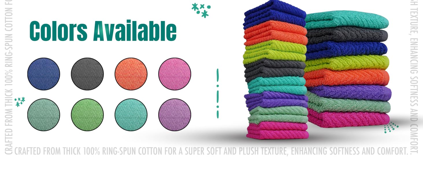 zig zag multicolor washcloth 100% cotton, highly absorbent, Long lasting, High quality cotton